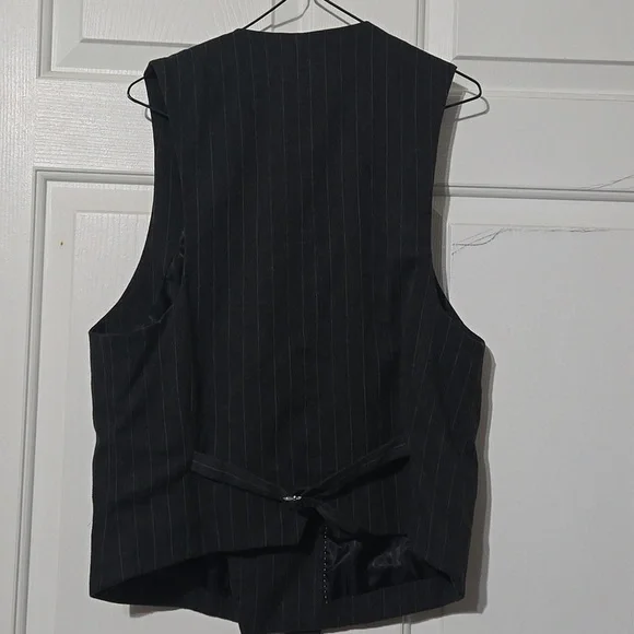 Zara Charcoal Pinstripe Waistcoat - Picture 3 of 3